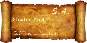 Sindler Arnó névjegykártya